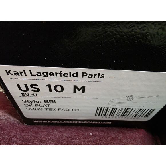 Karl Lagerfeld Paris Bri Loafer Flats Slip On Shoes Cream Rhinestone Womens 10 M - Picture 16 of 16